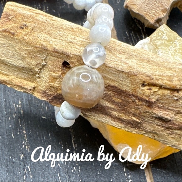 Handmade beaded lace agate  ring band - Picture 1 of 2